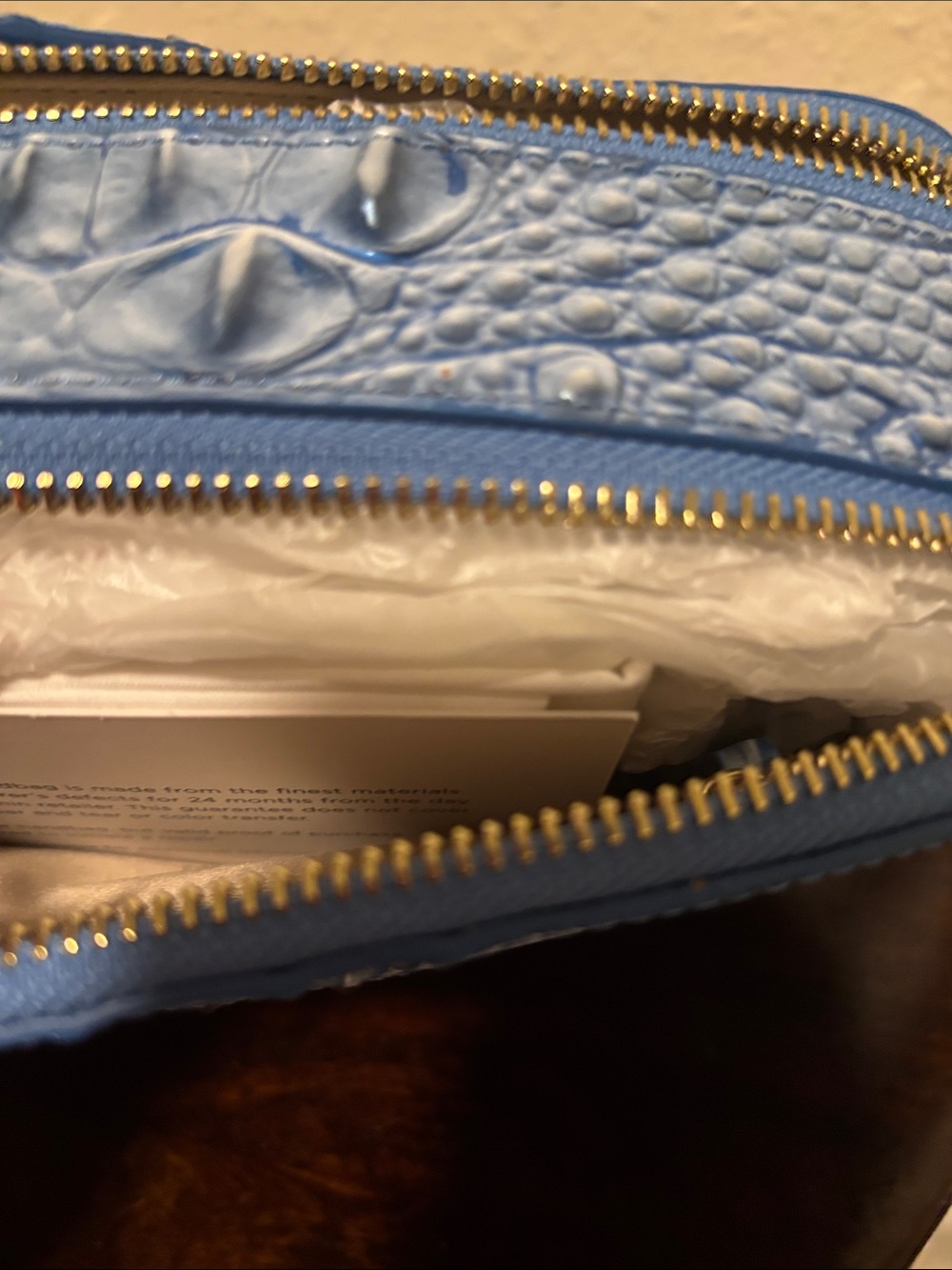 Brahmin Blue Croc-Embossed Leather Crossbody - Picture 10 of 13
